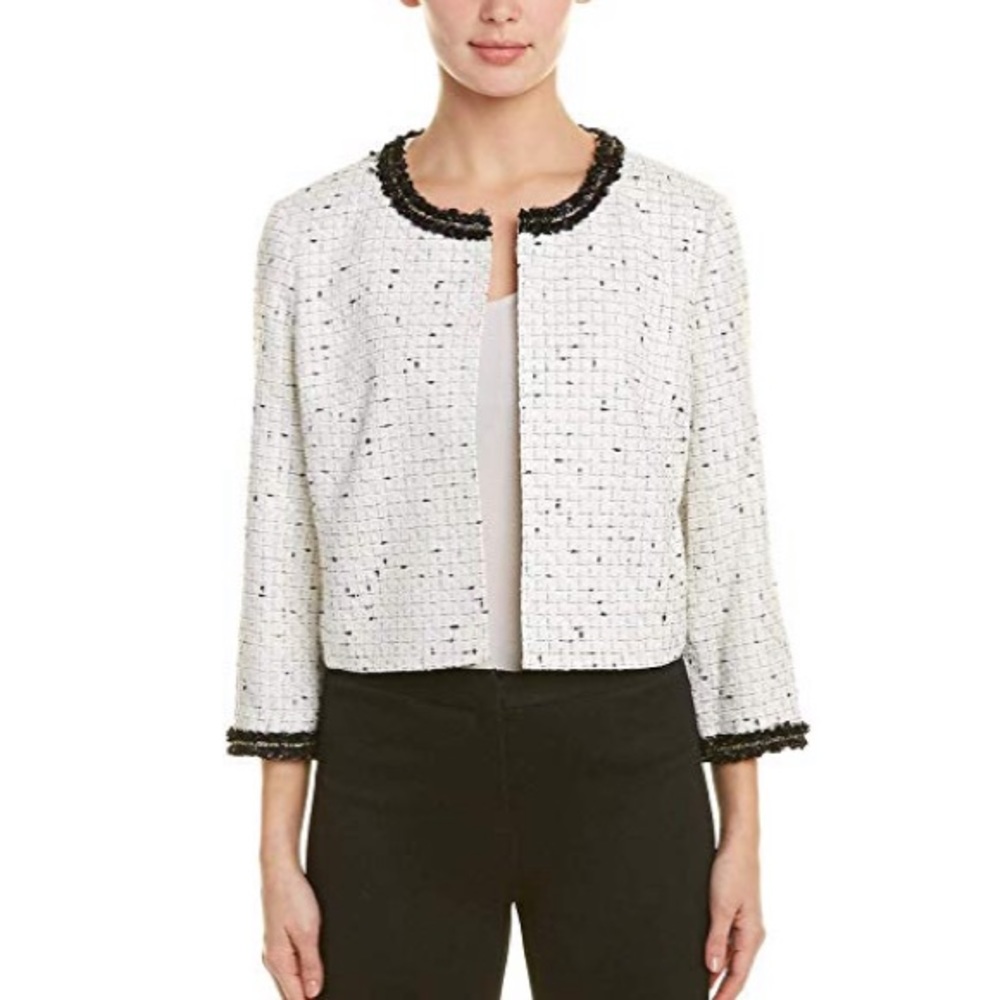 Karl Lagerfeld Classy White Tweed Jacket NWT M